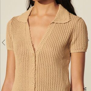 Crochet shirt cardigan